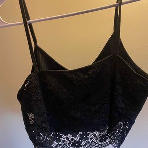 SHEIN black crop top with lace